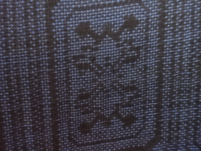 JAPANESE KIMONO / ANTIQUE KIMONO / SILK / DORO OSHIMA TSUMUGI / WOVEN ABSTRACT / 5MARUKI